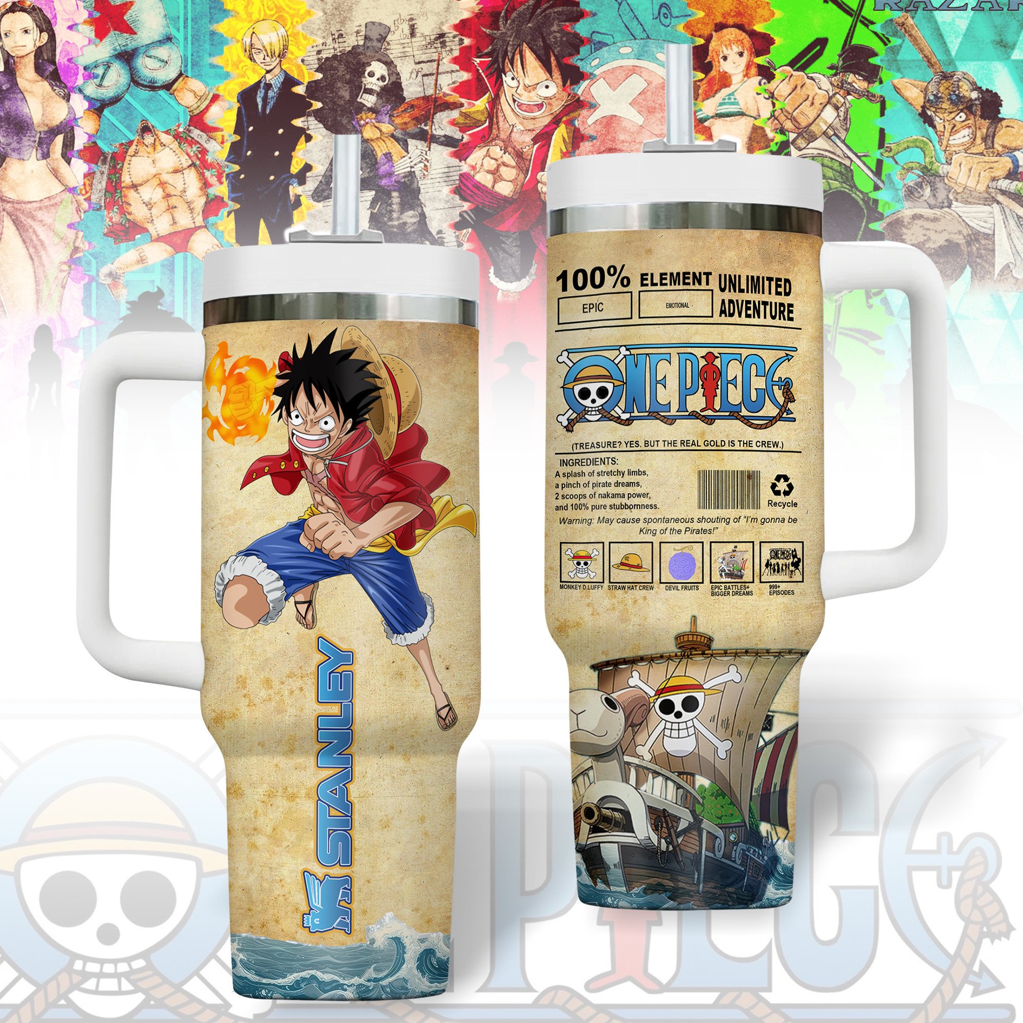 One Piece Anime Custom Stanley Cup 40 oz 30 oz Tumbler With HandleTVC2301178