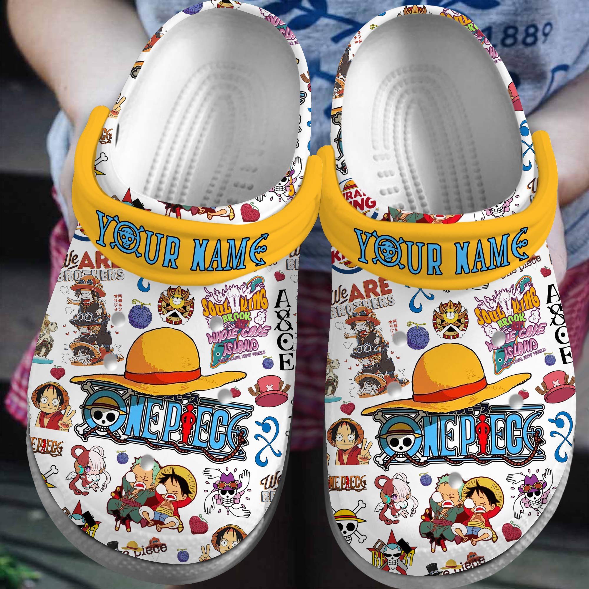 One Piece Cartoon Anime Crocs Crocband Clogs Shoes Comfortable For Men Women and Kids