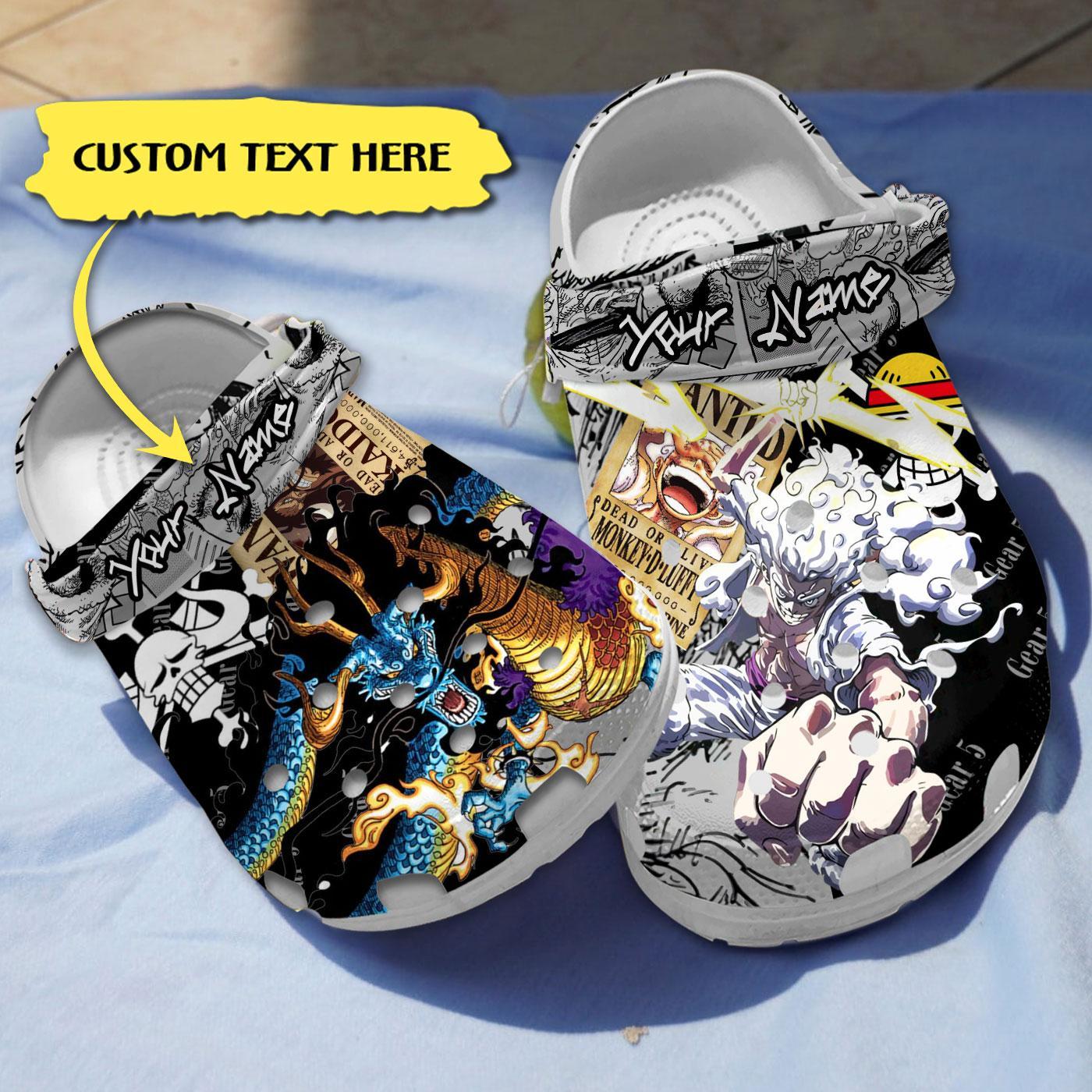 One Piece Gear 5 Anime Crocs Crocband Clogs Shoes Comfortable For Men Women and Kids