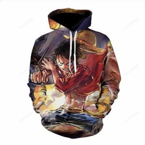 One Piece Luffy 3D All Over Print Hoodie, Zip Hoodie