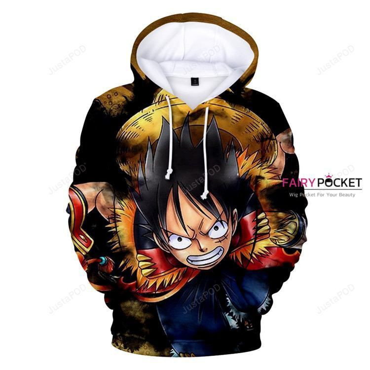 One Piece Monkey D. Luffy Black 3D All Over Print Hoodie, Zip Hoodie