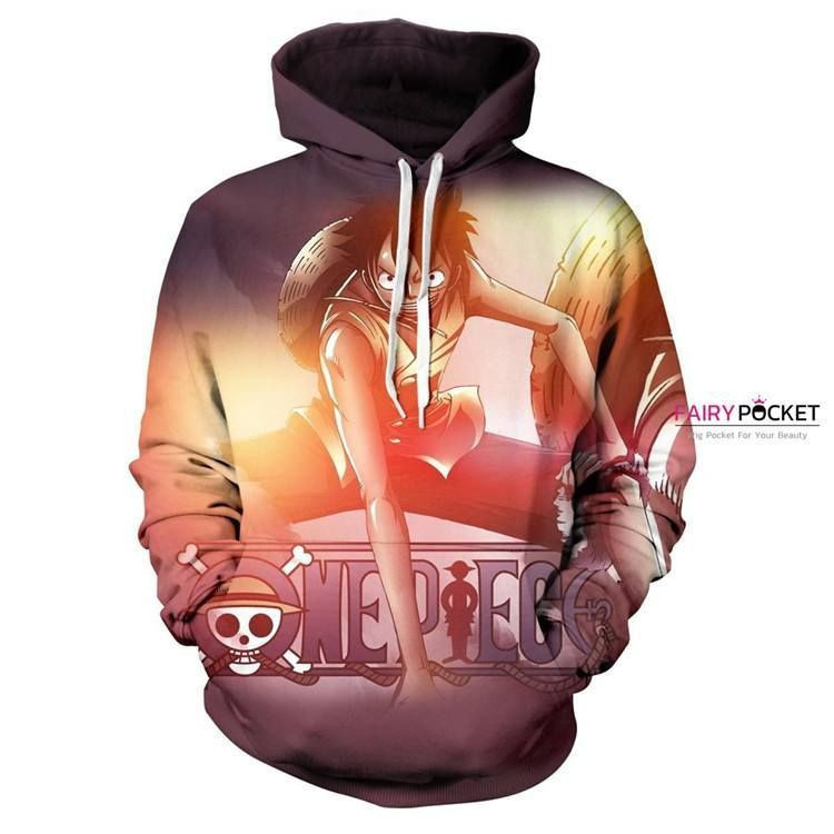 One Piece Monkey D. Luffy Brown 3D All Over Print Hoodie, Zip Hoodie