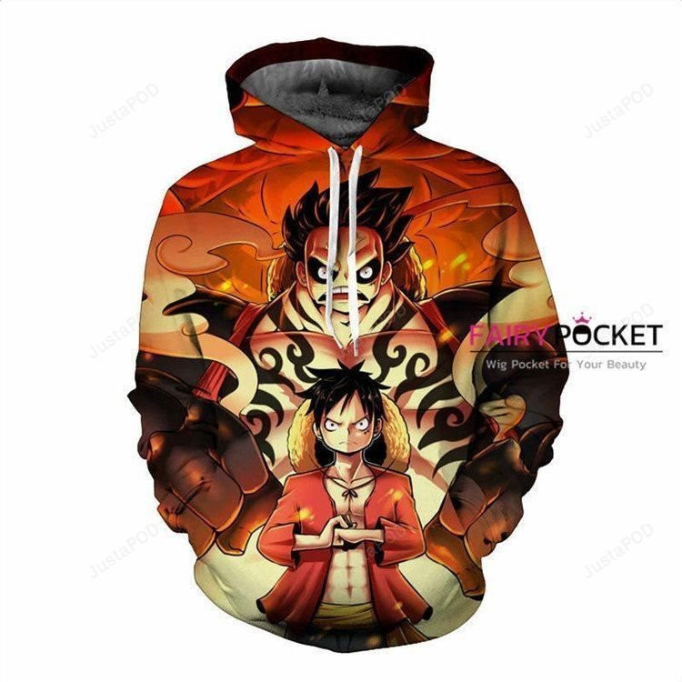 One Piece Monkey D. Luffy Orange 3D All Over Print Hoodie, Zip Hoodie
