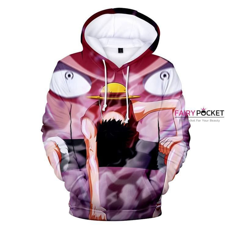 One Piece Monkey D. Luffy Red 3D All Over Print Hoodie, Zip Hoodie