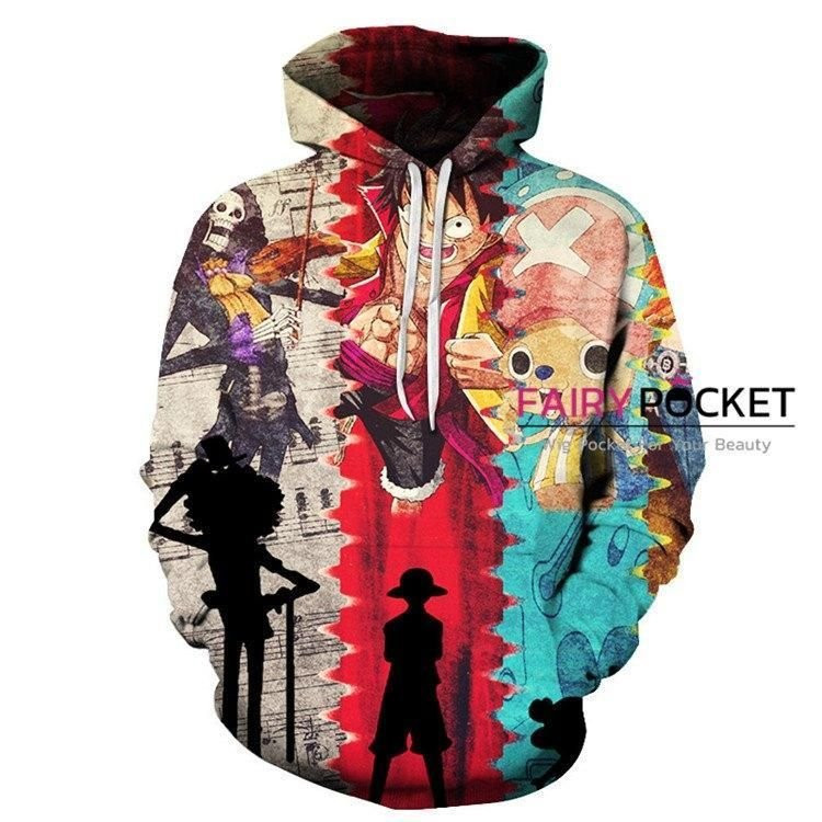 One Piece Monkey D. Luffy Tony Tony Chopper 3D All Over Print Hoodie, Zip Hoodie