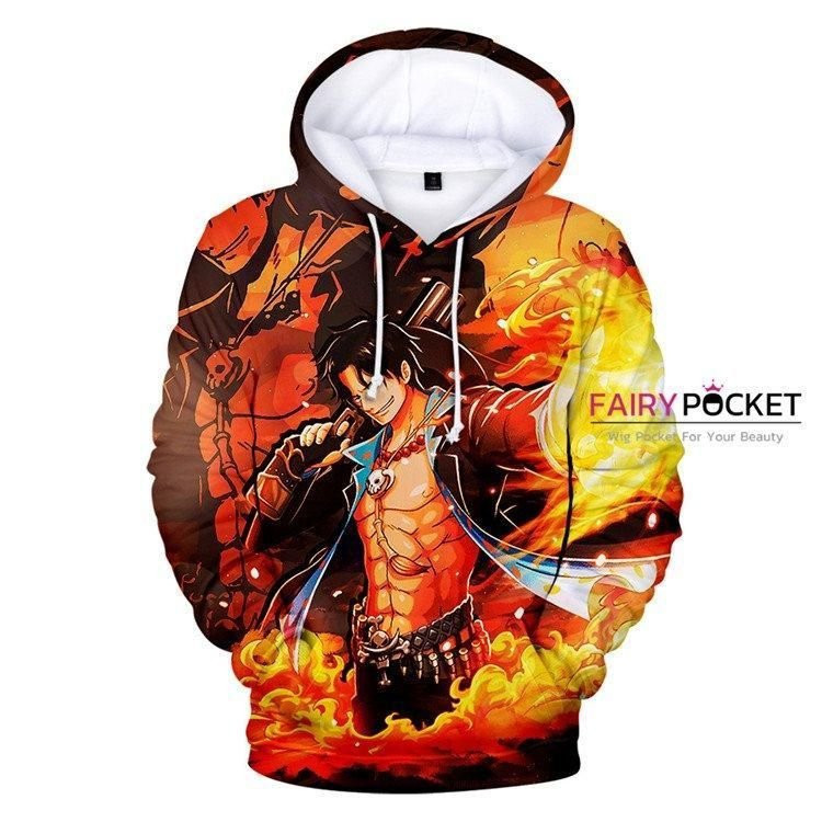 One Piece Portgas D. Ace 3D All Over Print Hoodie, Zip Hoodie
