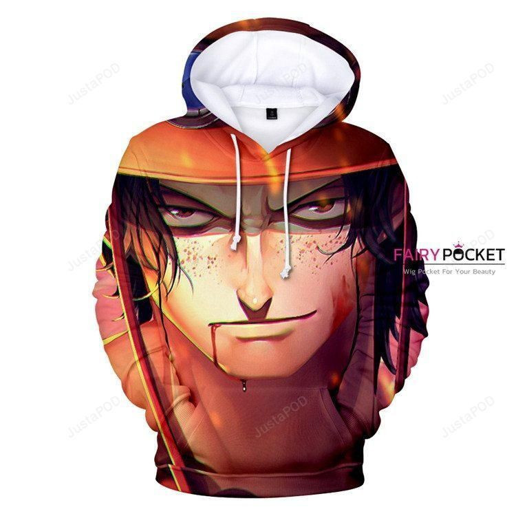 One Piece Portgas D. Ace Tangelo Orange 3D All Over Print Hoodie, Zip Hoodie