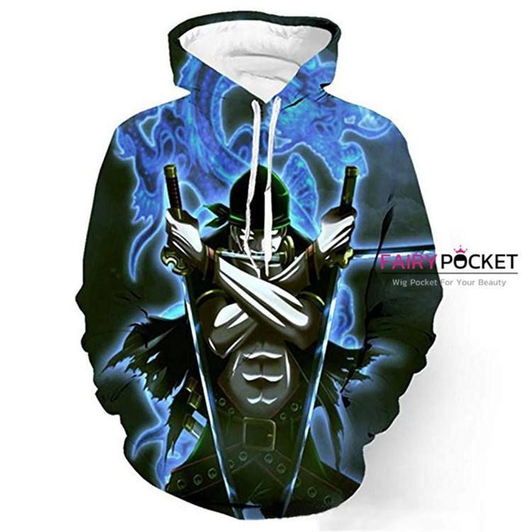 One Piece Roronoa Zoro Black 3D All Over Print Hoodie, Zip Hoodie