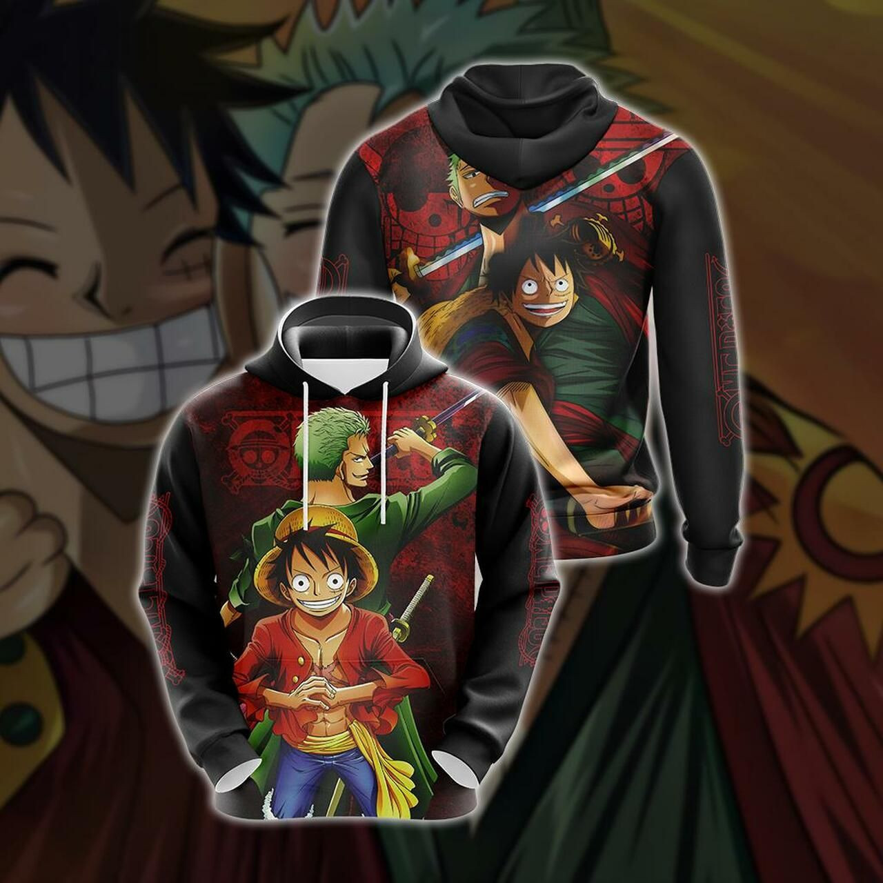 One Piece Unisex 3D All Over Print Hoodie, Zip Hoodie