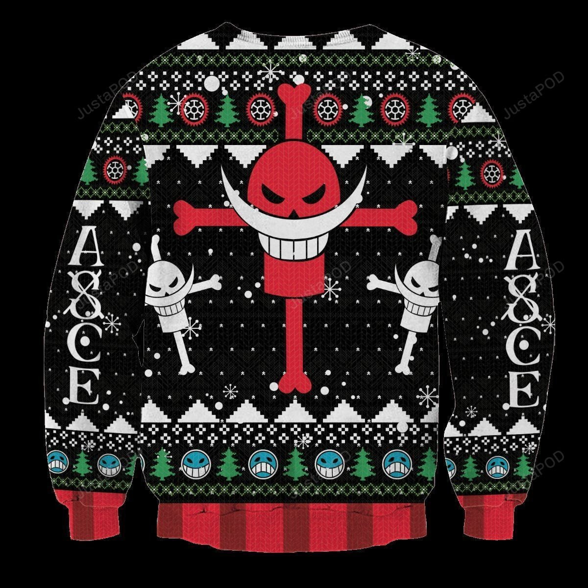 One Piece White Beard Logo Ugly Christmas Sweater Adult 3D Funny Matching for family