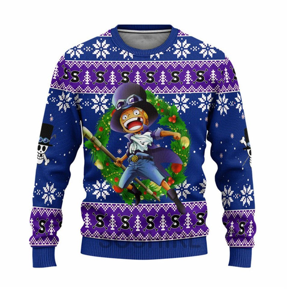 Onepiece Christmas Ugly Sweatshirts, Gifts for Fan