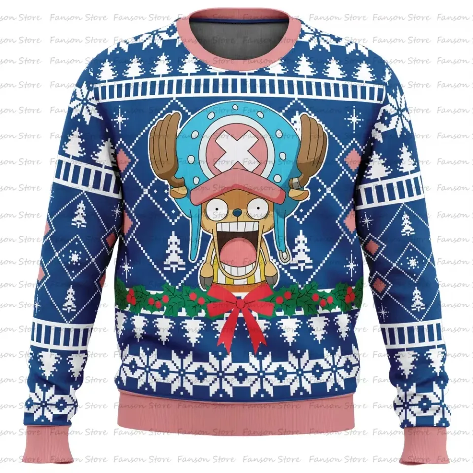 Onepiece Christmas Ugly Sweatshirts, Gifts for Fan