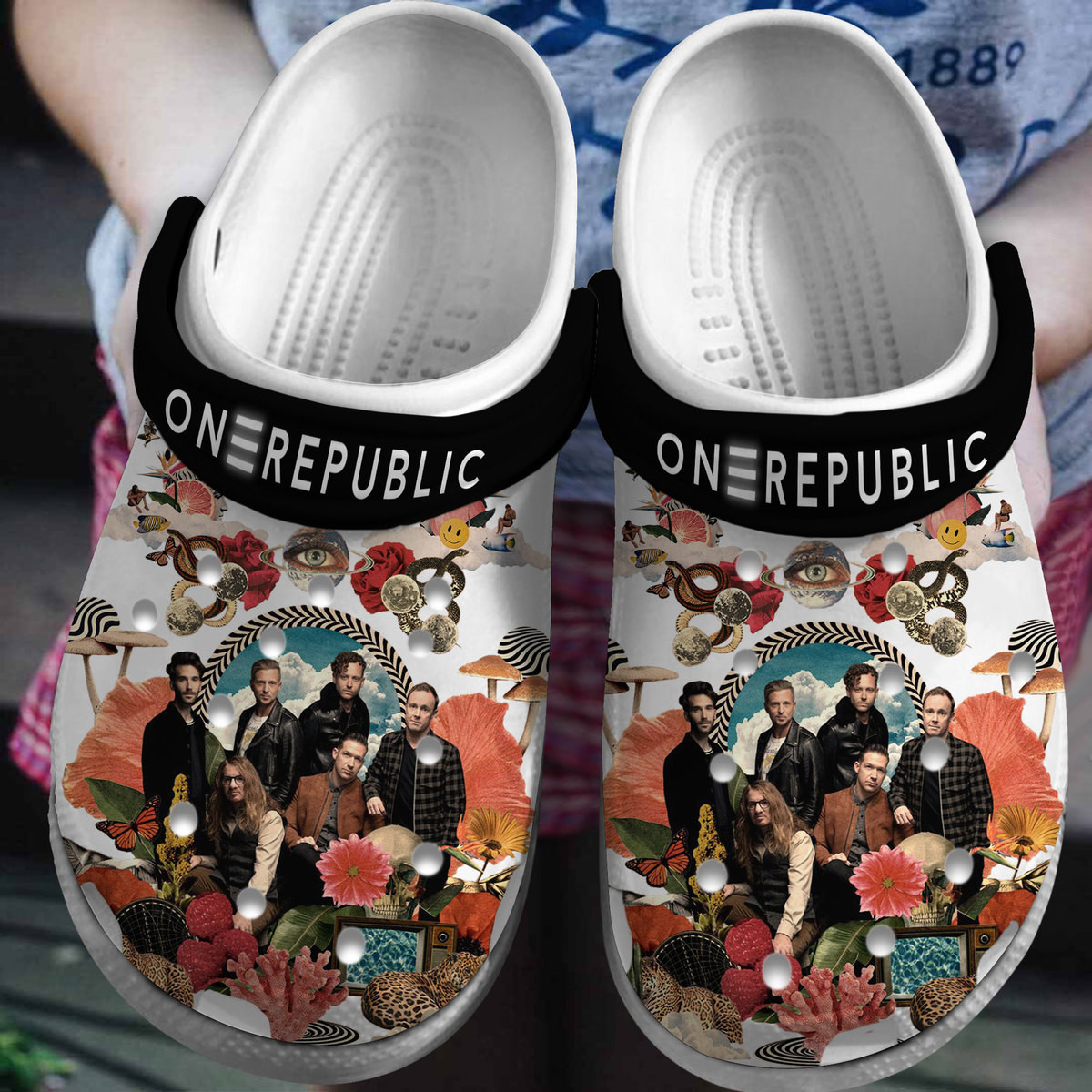 OneRepublic Music Crocs Crocband Clogs Shoes Comfortable For Men Women and Kids