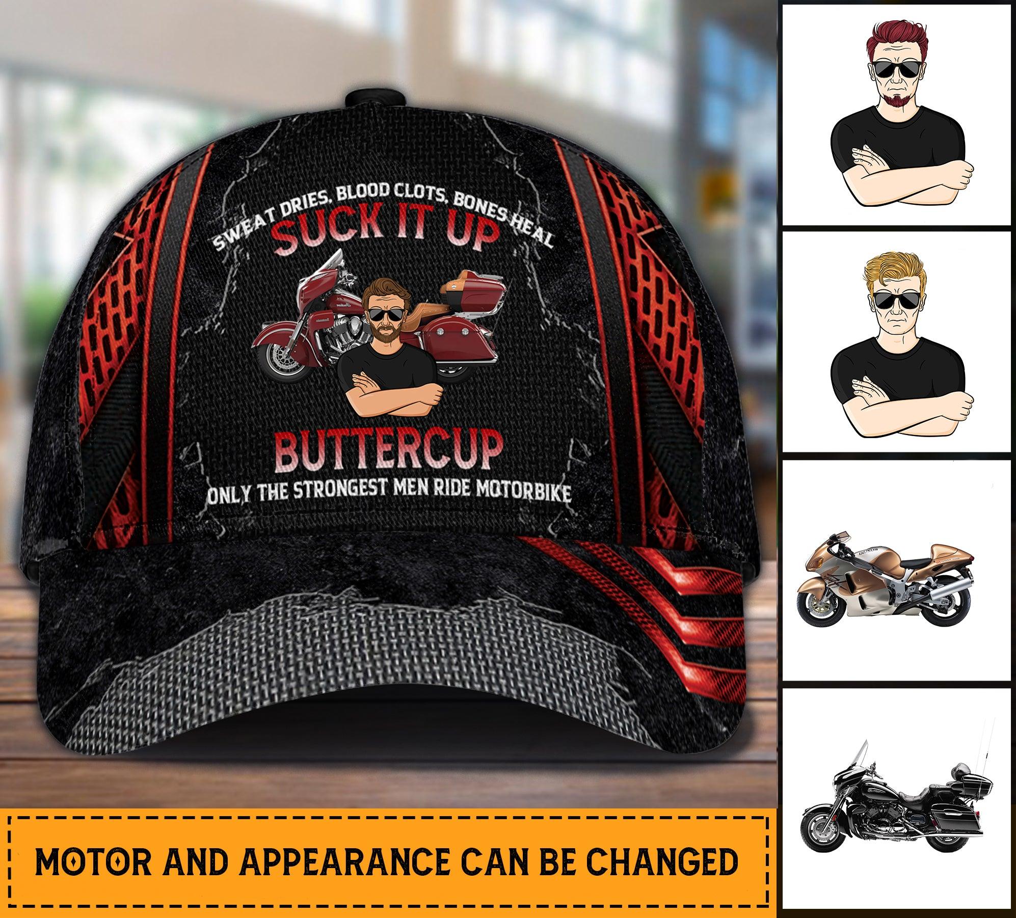 Only The Strongest Men Ride Motorcycle Personalized Classic Cap, Personalized Gift for Motorcycle Lovers, Motorcycle Riders Trucker Hats Custom Hats Gifts For Men & Women