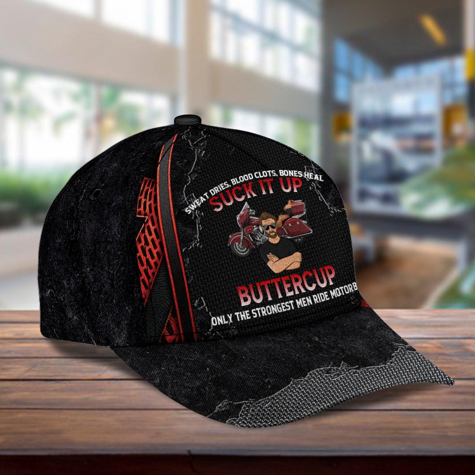 Only The Strongest Men Ride Motorcycle Personalized Classic Cap, Personalized Gift for Motorcycle Lovers, Motorcycle Riders Trucker Hats Custom Hats Gifts For Men & Women