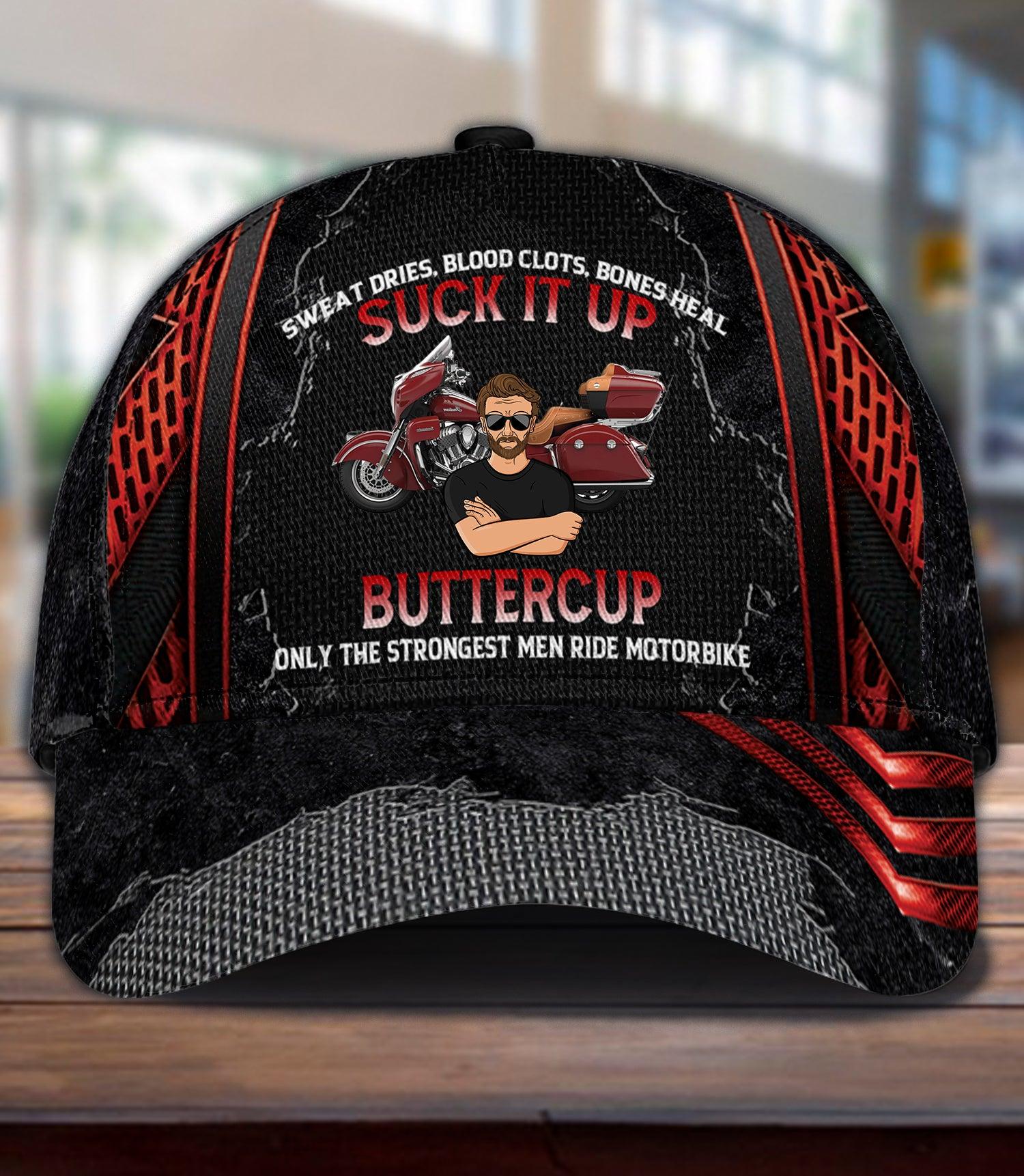 Only The Strongest Men Ride Motorcycle Personalized Classic Cap, Personalized Gift for Motorcycle Lovers, Motorcycle Riders Trucker Hats Custom Hats Gifts For Men & Women
