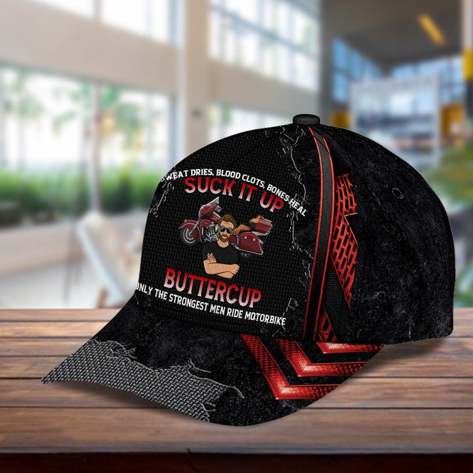 Only The Strongest Men Ride Motorcycle Personalized Classic Cap, Personalized Gift for Motorcycle Lovers, Motorcycle Riders Trucker Hats Custom Hats Gifts For Men & Women