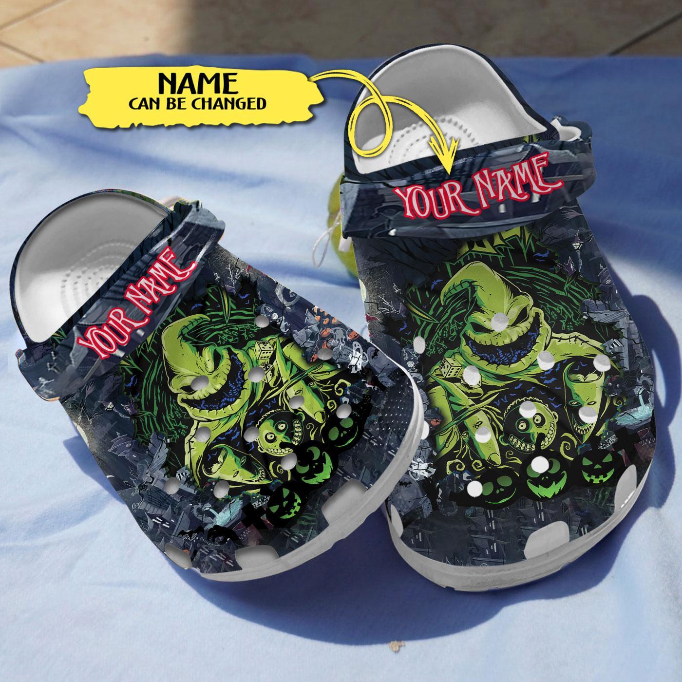 Oogie Boogie The Nightmare Before Christmas Movie Crocs Crocband Clogs Shoes Comfortable For Men Women and Kids
