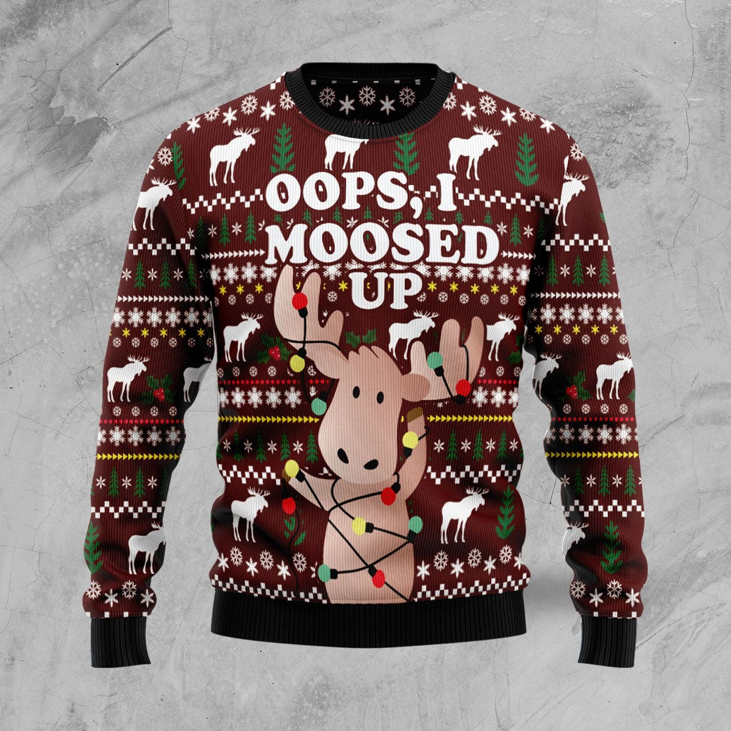 Oops, Moosed Up Ugly Christmas Sweater