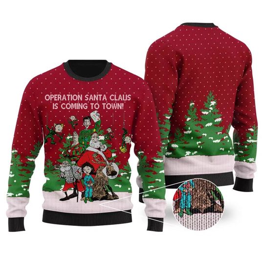 Operation Santa Claus Is Coming To Down Ugly Christmas Sweater All Over Print Sweater Apparel,Xmas Sweater, Xmas 2022 GiftChristmas Gift - Image 2