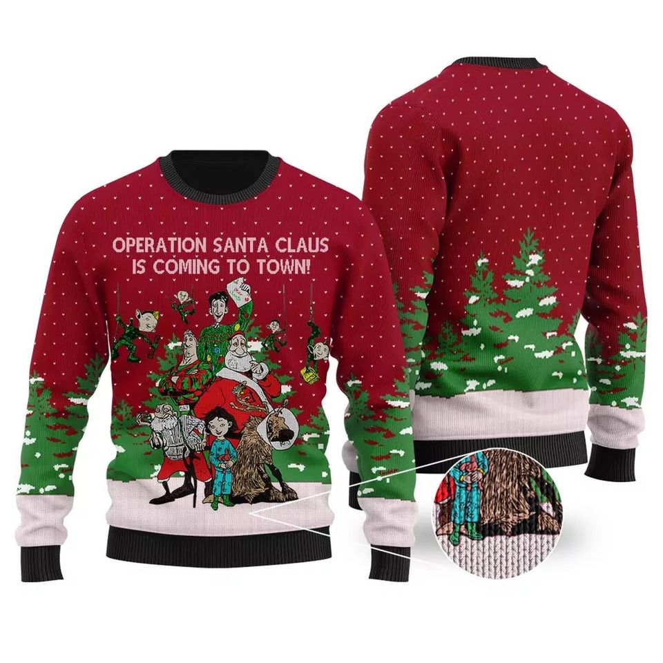 Operation Santa Claus Is Coming To Down Ugly Christmas Sweater All Over Print Sweater Apparel,Xmas Sweater, Xmas 2022 GiftChristmas Gift