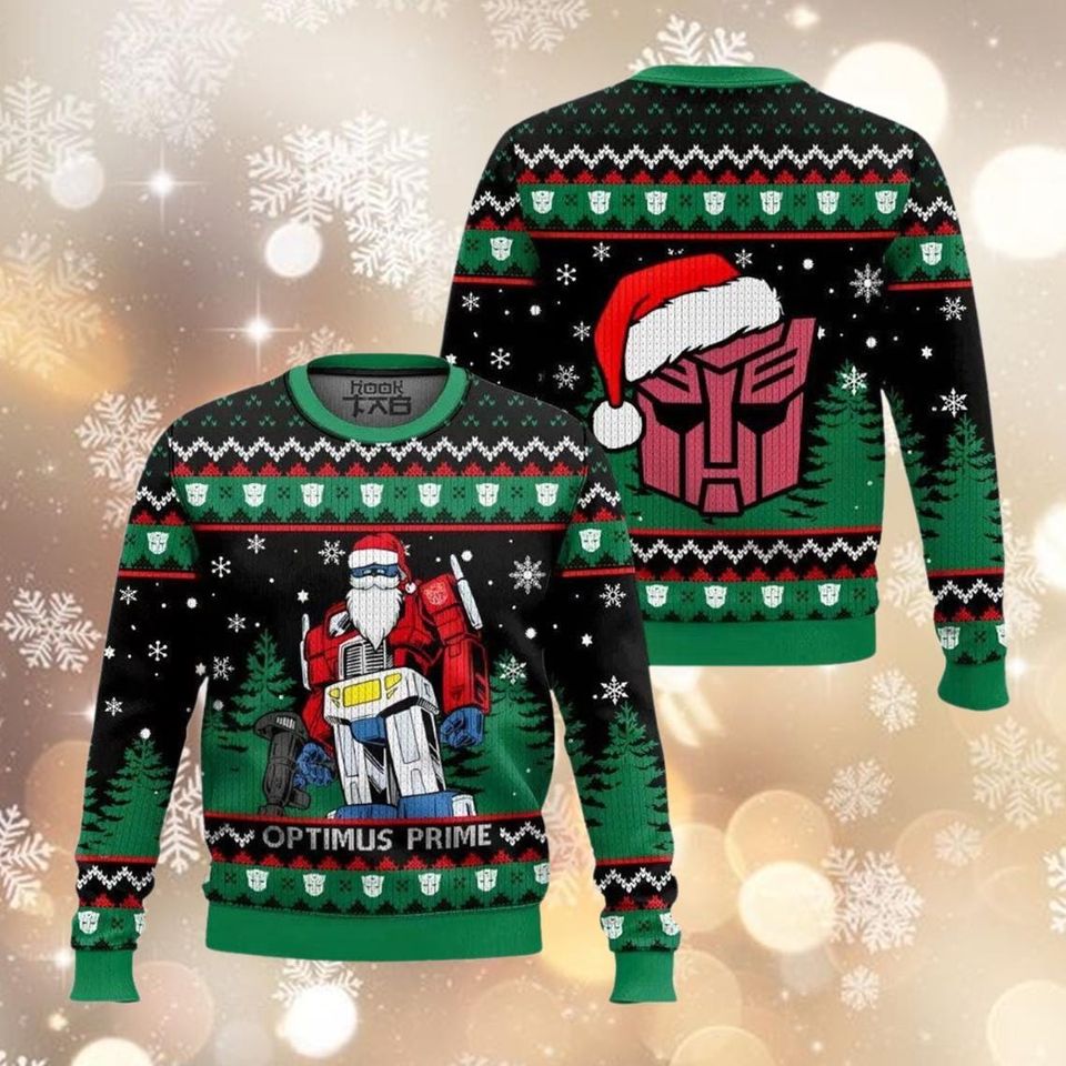 Optimus Prime Autobots Christmas Ugly Sweater, Movie Shirt, Autobots Winter Sweater