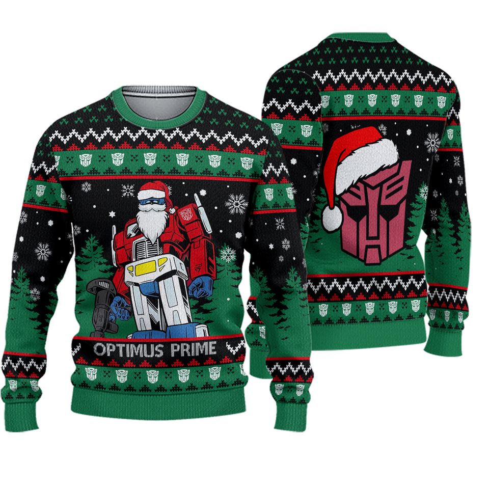 Optimus Prime Transformers Christmas Ugly Sweater, Transformers