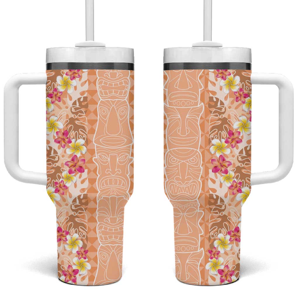 Orange Chiffon Aloha Hawaii Tiki Tropical Plumeria Seamless Custom Stanley Cup 40 oz 30 oz Tumbler With HandleTVC2301373