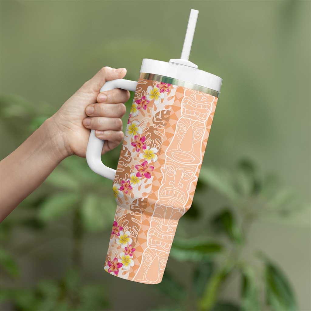 Orange Chiffon Aloha Hawaii Tiki Tropical Plumeria Seamless Custom Stanley Cup 40 oz 30 oz Tumbler With HandleTVC2301373 - Image 3