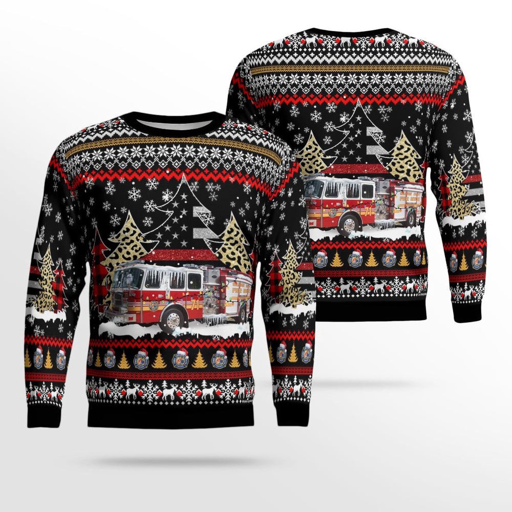Orange County Fire Rescue Department Florida Christmas AOP Ugly Sweater Christmas Unisex Sweaters Gift For Christmas