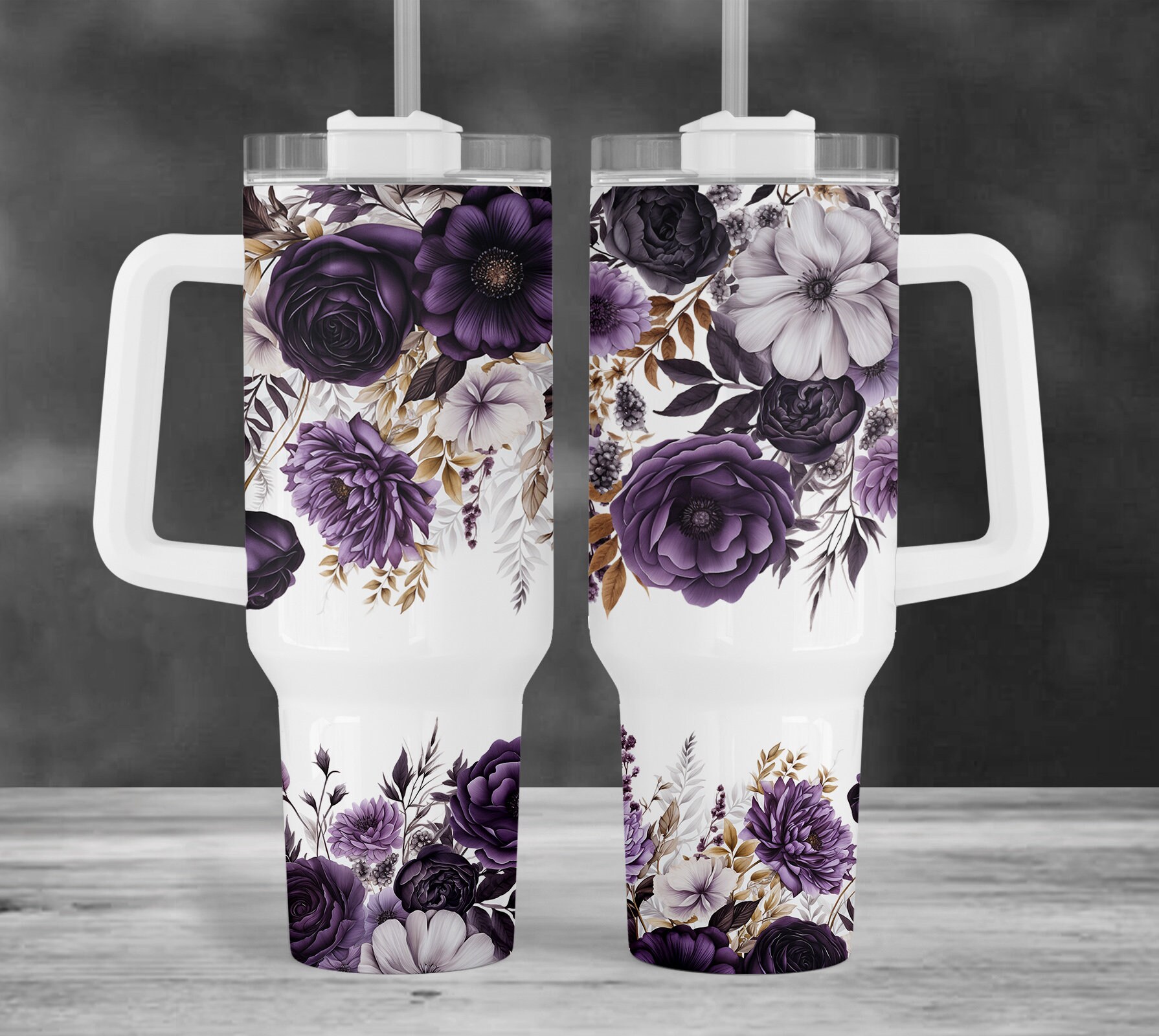 Orange Flowers Custom Stanley Cup 40 oz 30 oz Tumbler With HandleTVC2301964 - Image 4