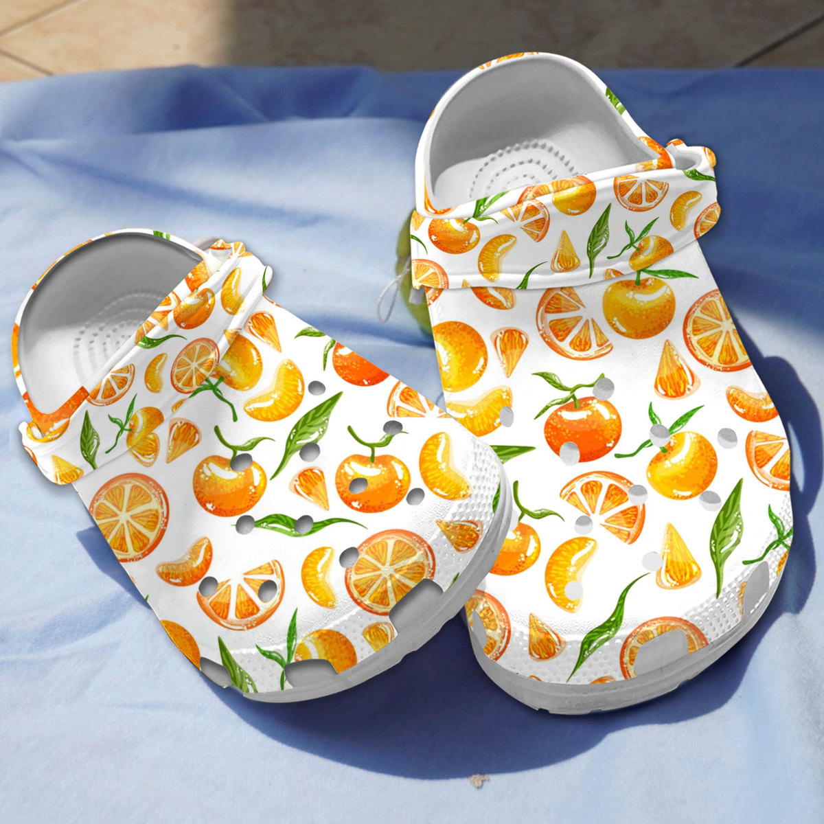 Orange Fruit Crocs Crocband Clogs Shoes Comfortable For Men Women and Kids