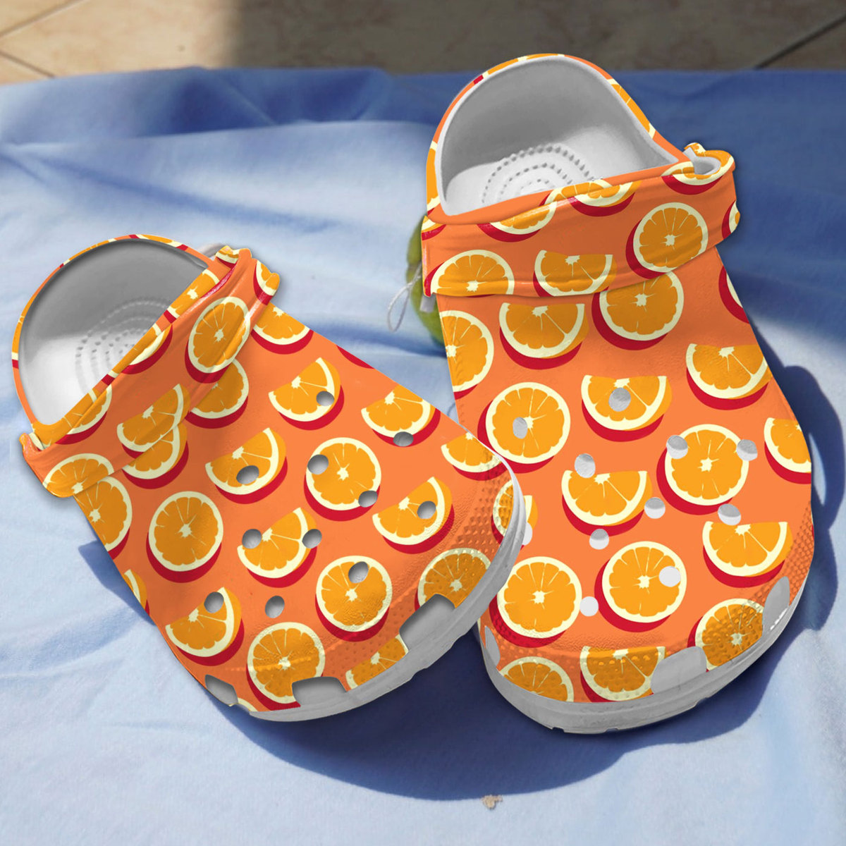Orange Fruit Crocs Crocband Clogs Shoes Comfortable For Men Women and Kids