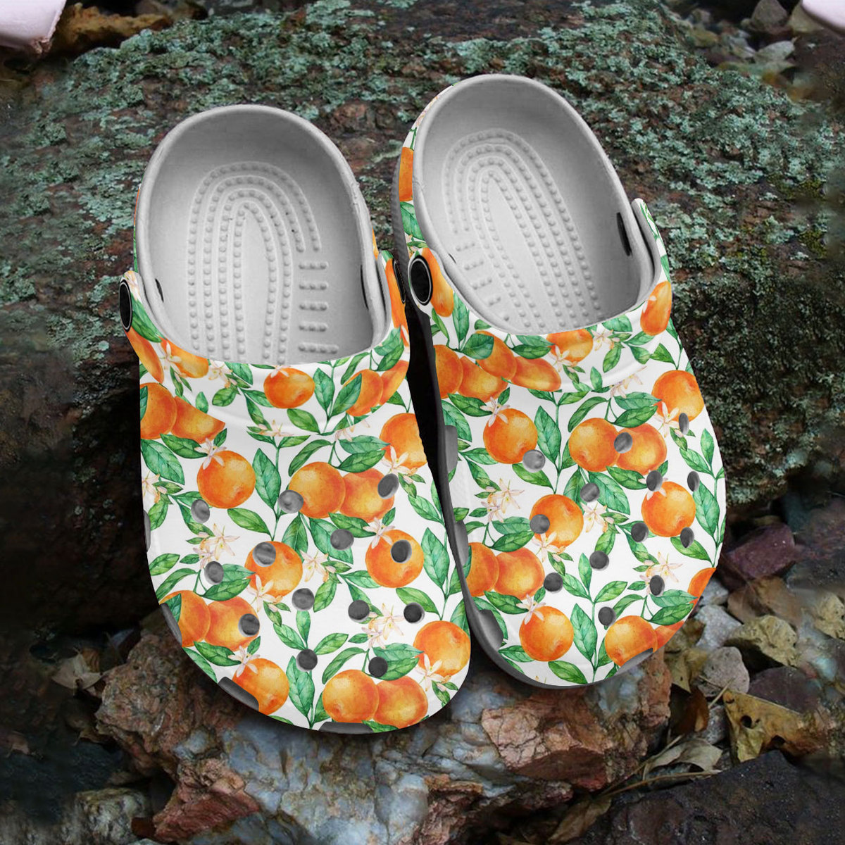 Orange Fruit Crocs Crocband Clogs Shoes Comfortable For Men Women and Kids - Image 2