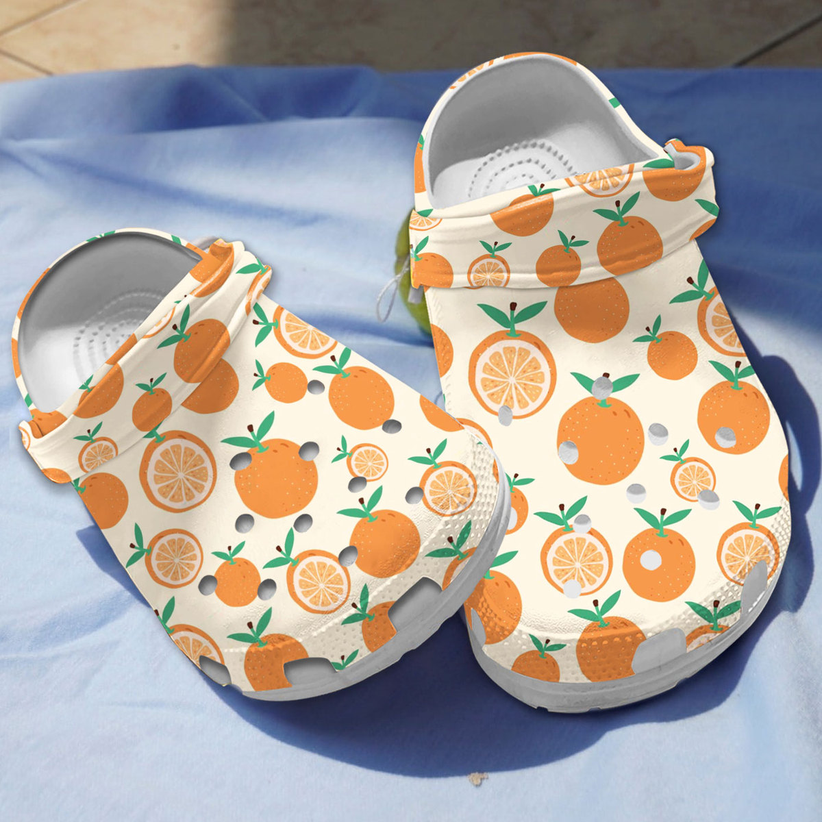 Orange Fruit Crocs Crocband Clogs Shoes Comfortable For Men Women and Kids