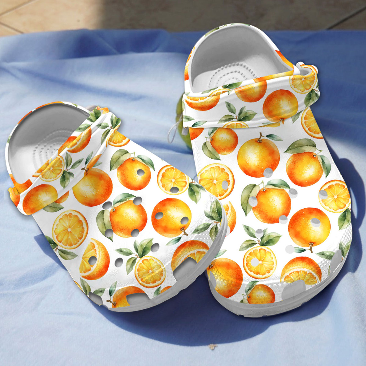 Orange Fruit Crocs Crocband Clogs Shoes Comfortable For Men Women and Kids