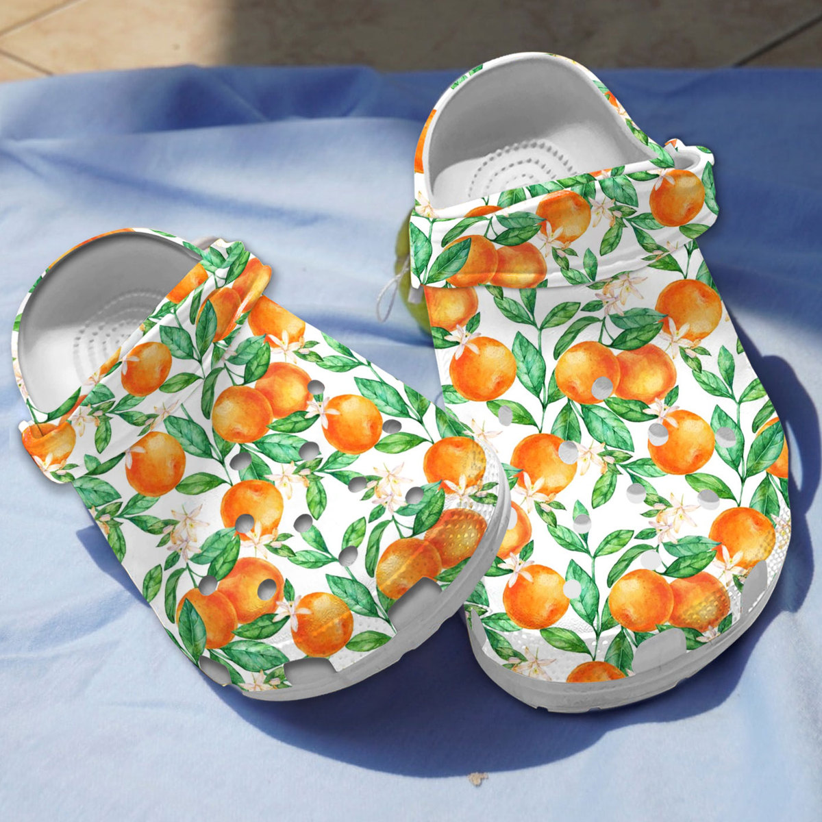 Orange Fruit Crocs Crocband Clogs Shoes Comfortable For Men Women and Kids