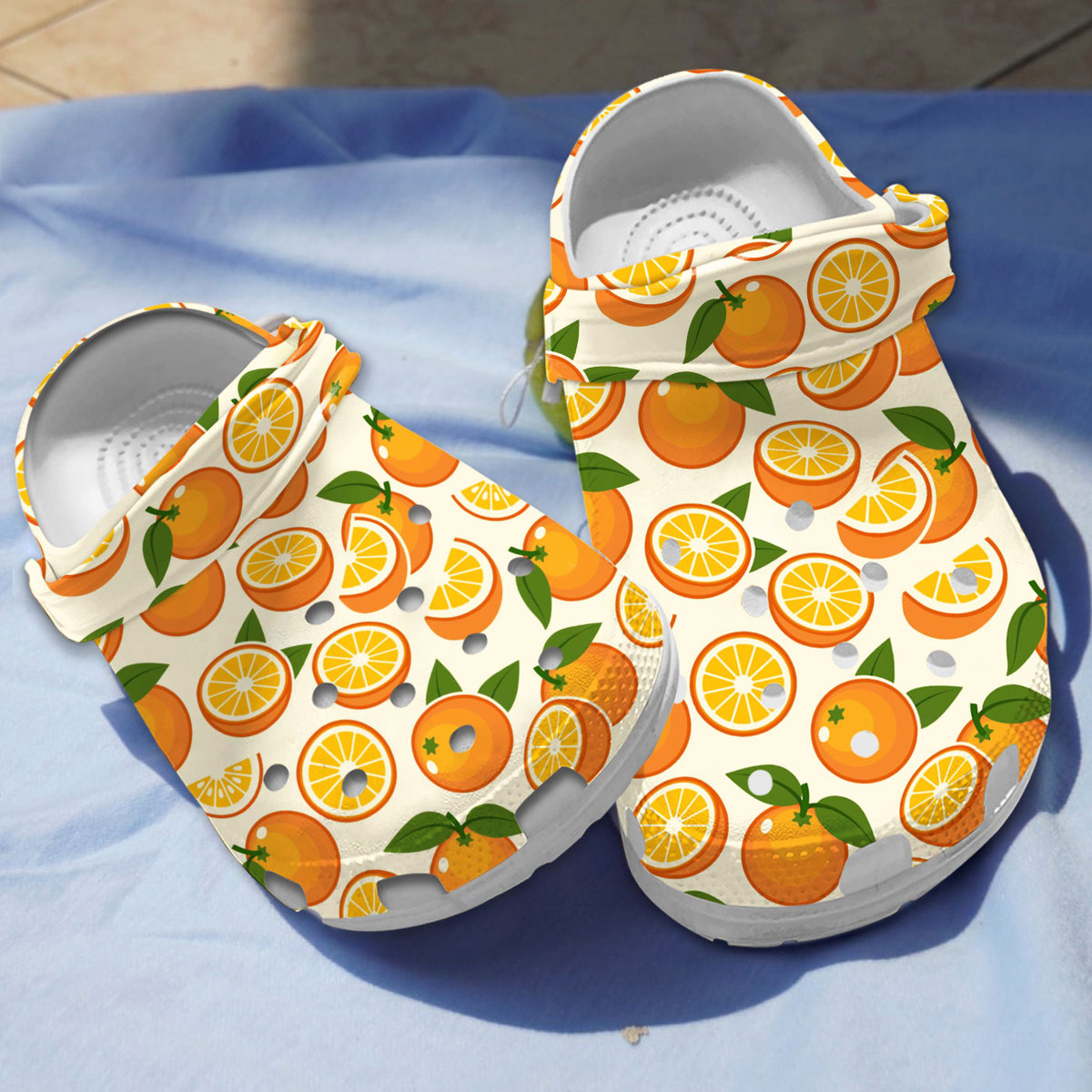 Orange Fruit Crocs Crocband Clogs Shoes Comfortable For Men Women and Kids
