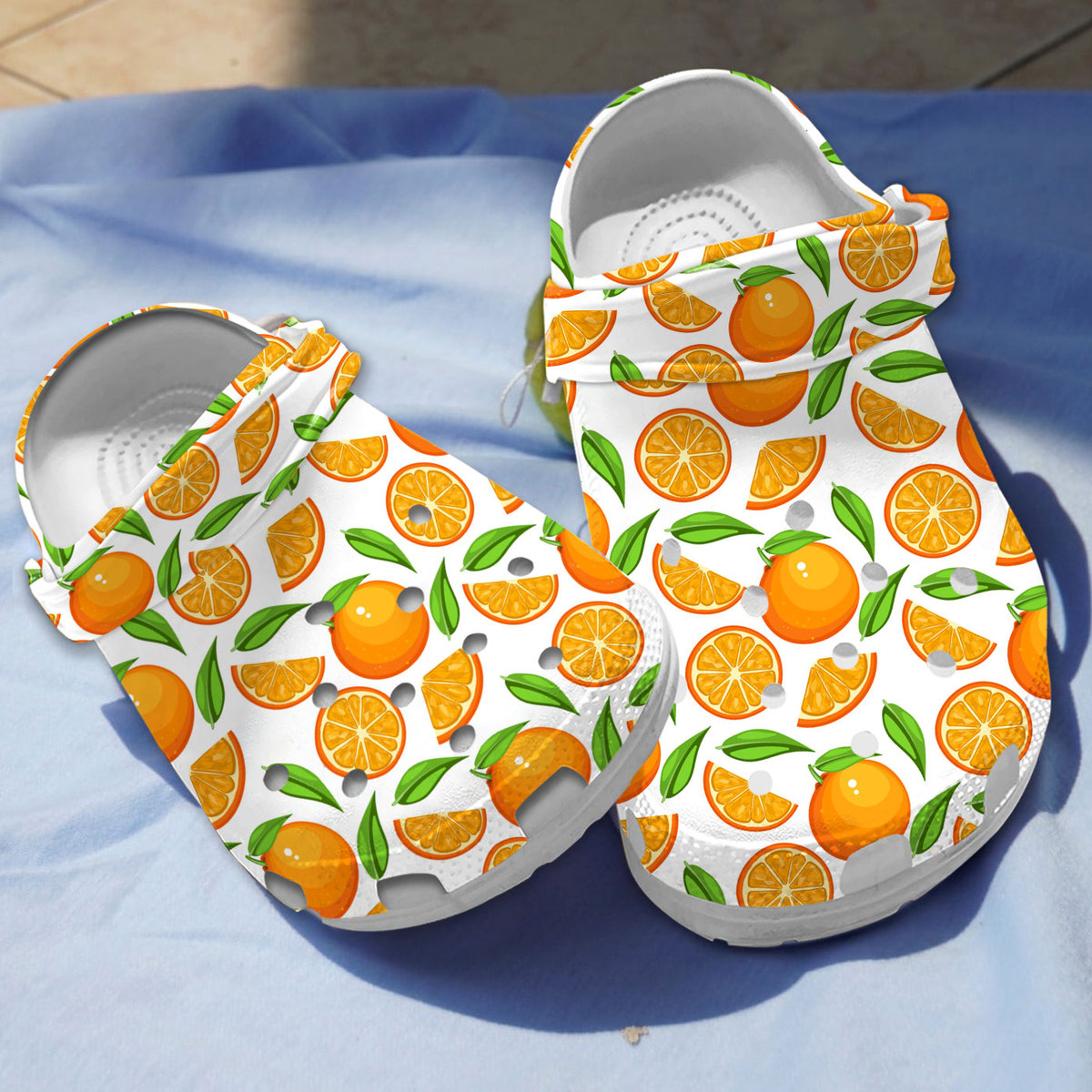 Orange Fruit Crocs Crocband Clogs Shoes Comfortable For Men Women and Kids