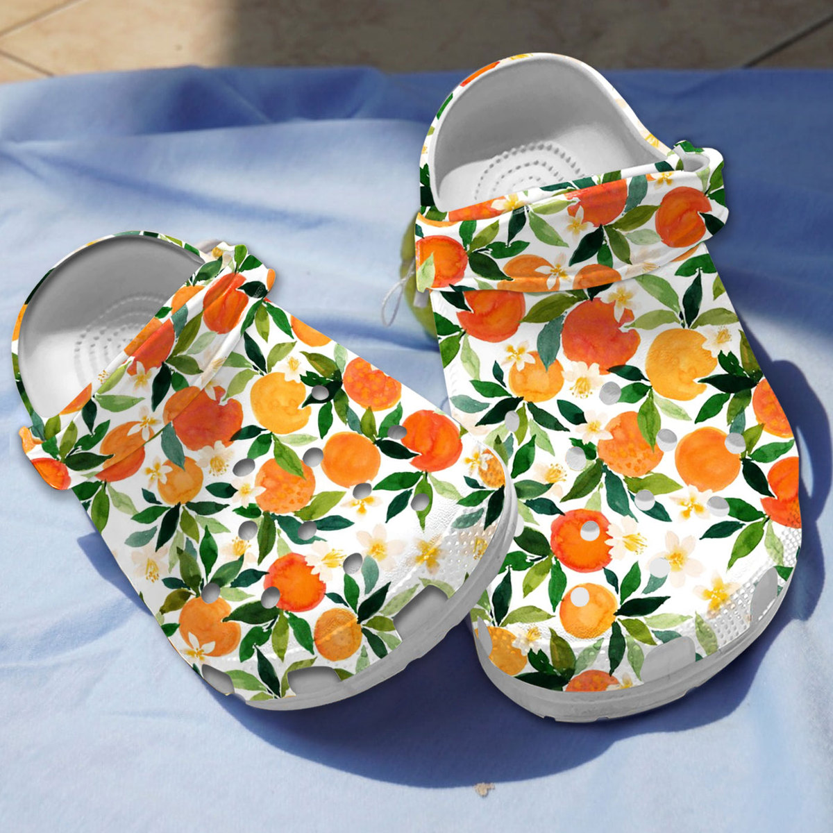 Orange Fruit Crocs Crocband Clogs Shoes Comfortable For Men Women and Kids