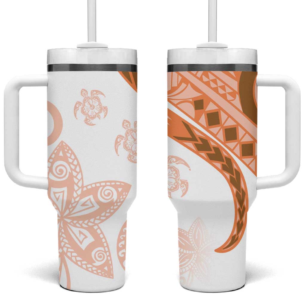 Orange Polynesian Tribal Turtle Floral Custom Stanley Cup 40 oz 30 oz Tumbler With HandleTVC2301388
