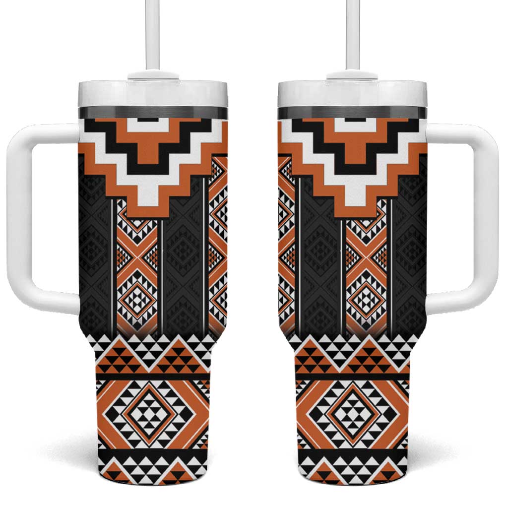 Orange Taniko Aotearoa Niho Taniwha Mix Poutama Custom Stanley Cup 40 oz 30 oz Tumbler With HandleTVC2301383