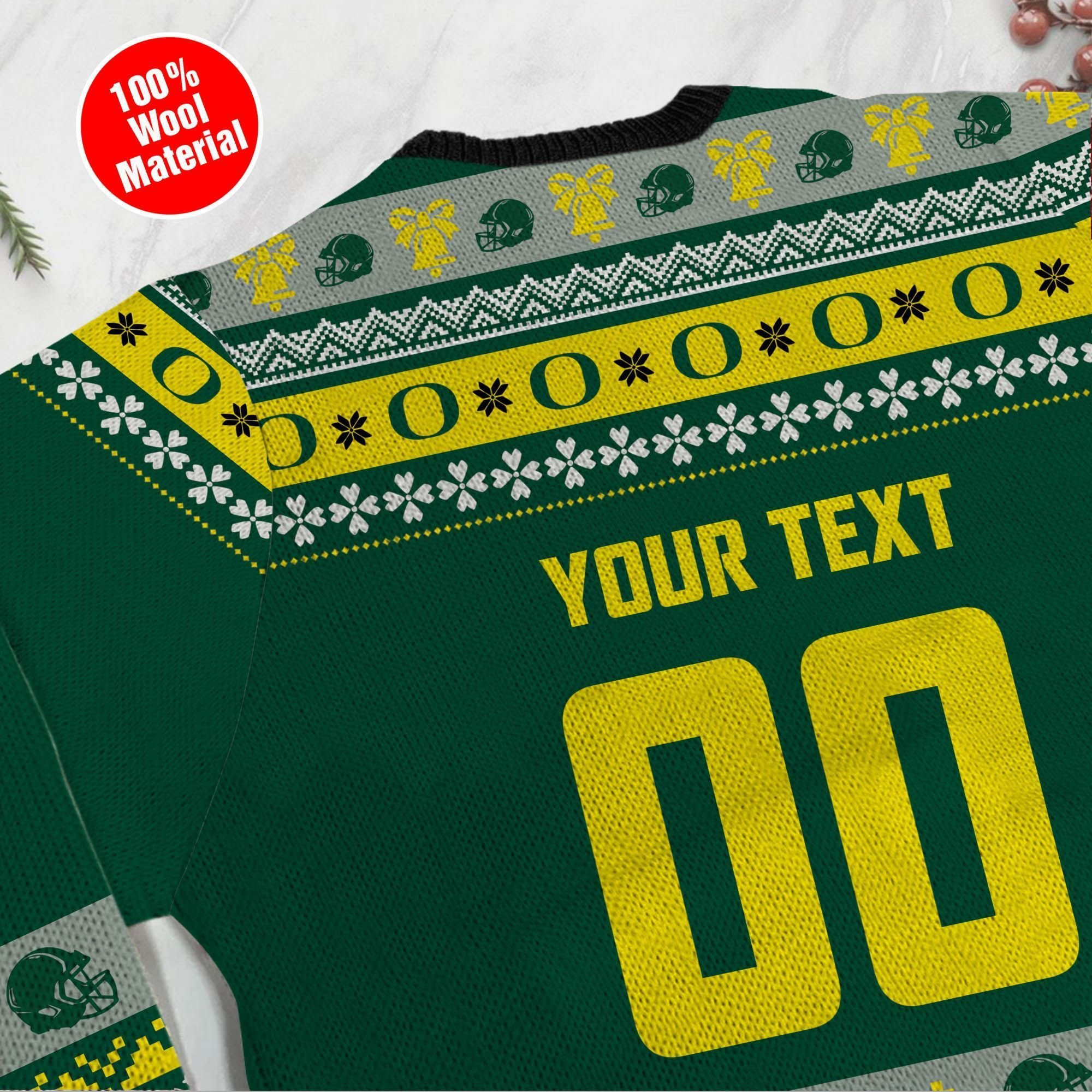 Oregon Ducks Custom Name & Number Personalized Ugly Christmas Sweater Adult 3D Funny Matching for family - Image 4