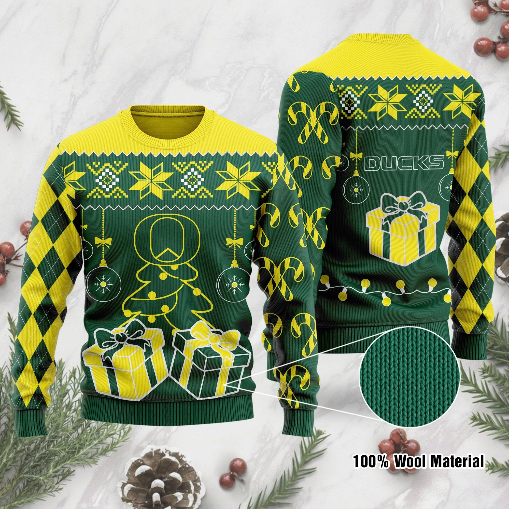 Oregon Ducks Funny Ugly Christmas Sweater Adult 3D Funny Matching for family
