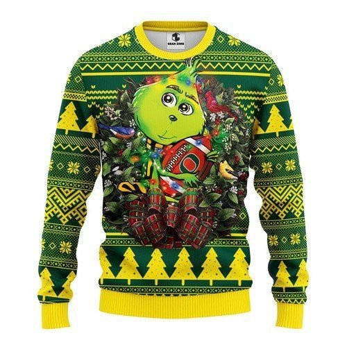 Oregon Ducks Grinch Hug For Unisex Ugly Christmas Sweater Adult 3D Funny Matching for family