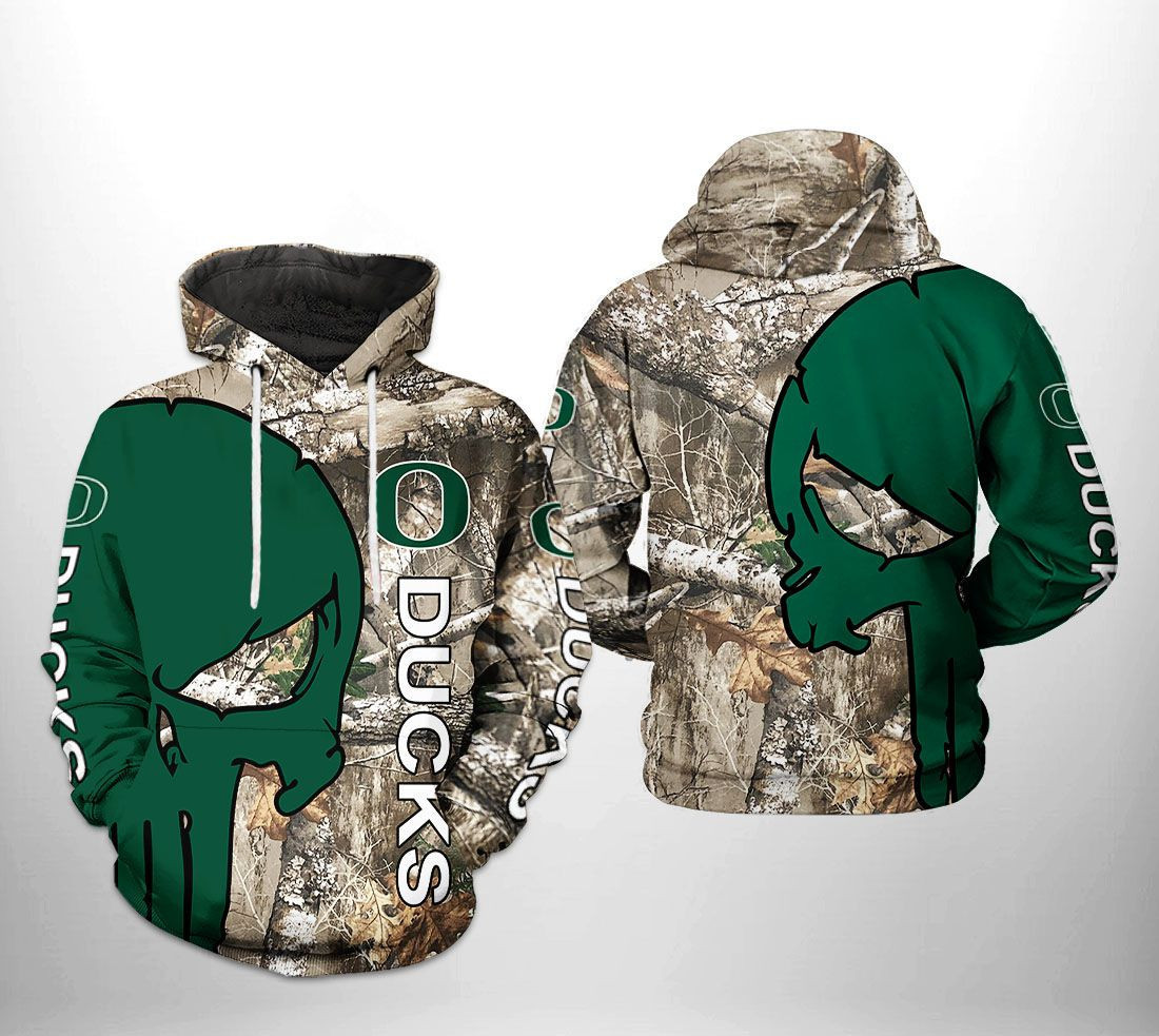 Oregon Ducks NCAA Camo Veteran Hunting 3D All Over Print Hoodie, Zip Hoodie