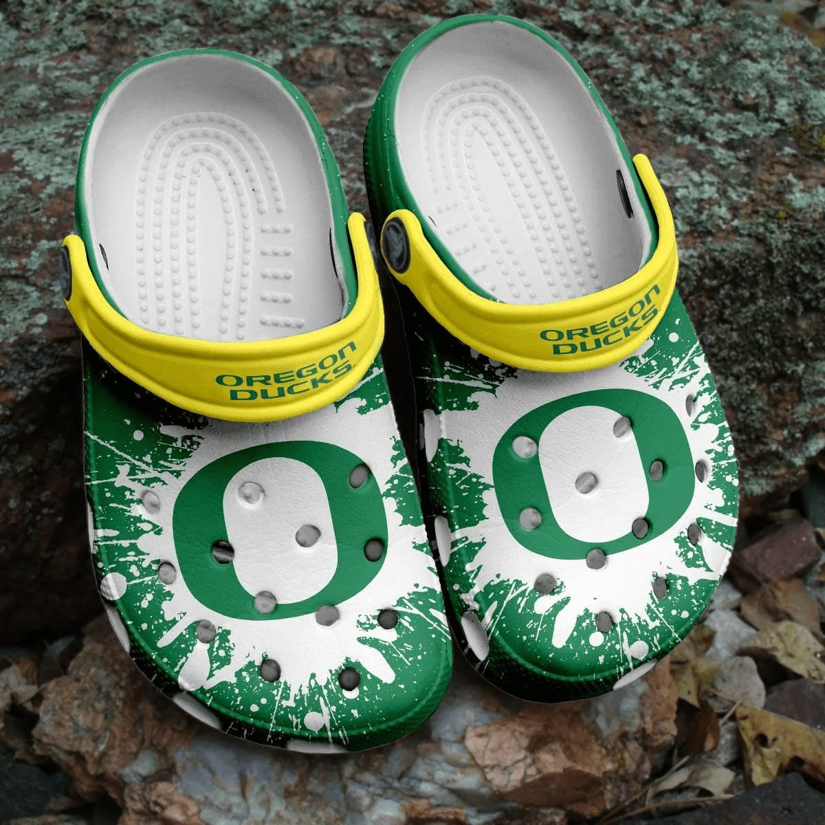 Oregon Ducks NCAA Crocs Clogs Comfortable Shoes Crocband For Men Women