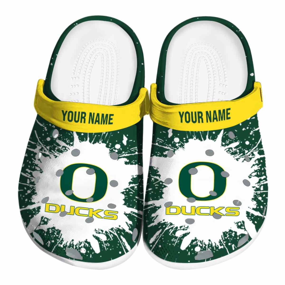 Oregon Ducks NCAA Sport Crocs Crocband Clogs Shoes Comfortable For Men Women and Kids