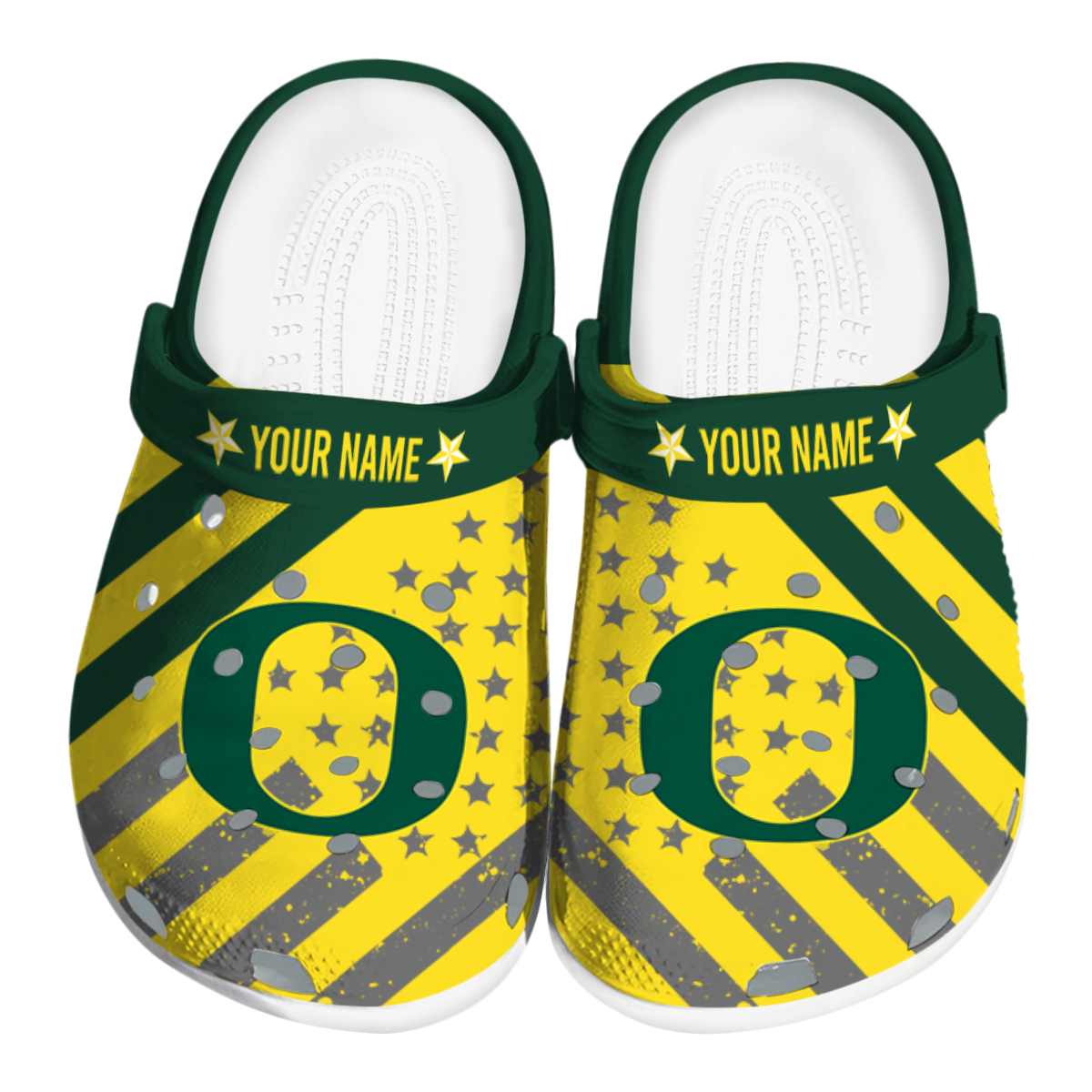 Oregon Ducks NCAA Sport Crocs Crocband Clogs Shoes Comfortable For Men Women and Kids
