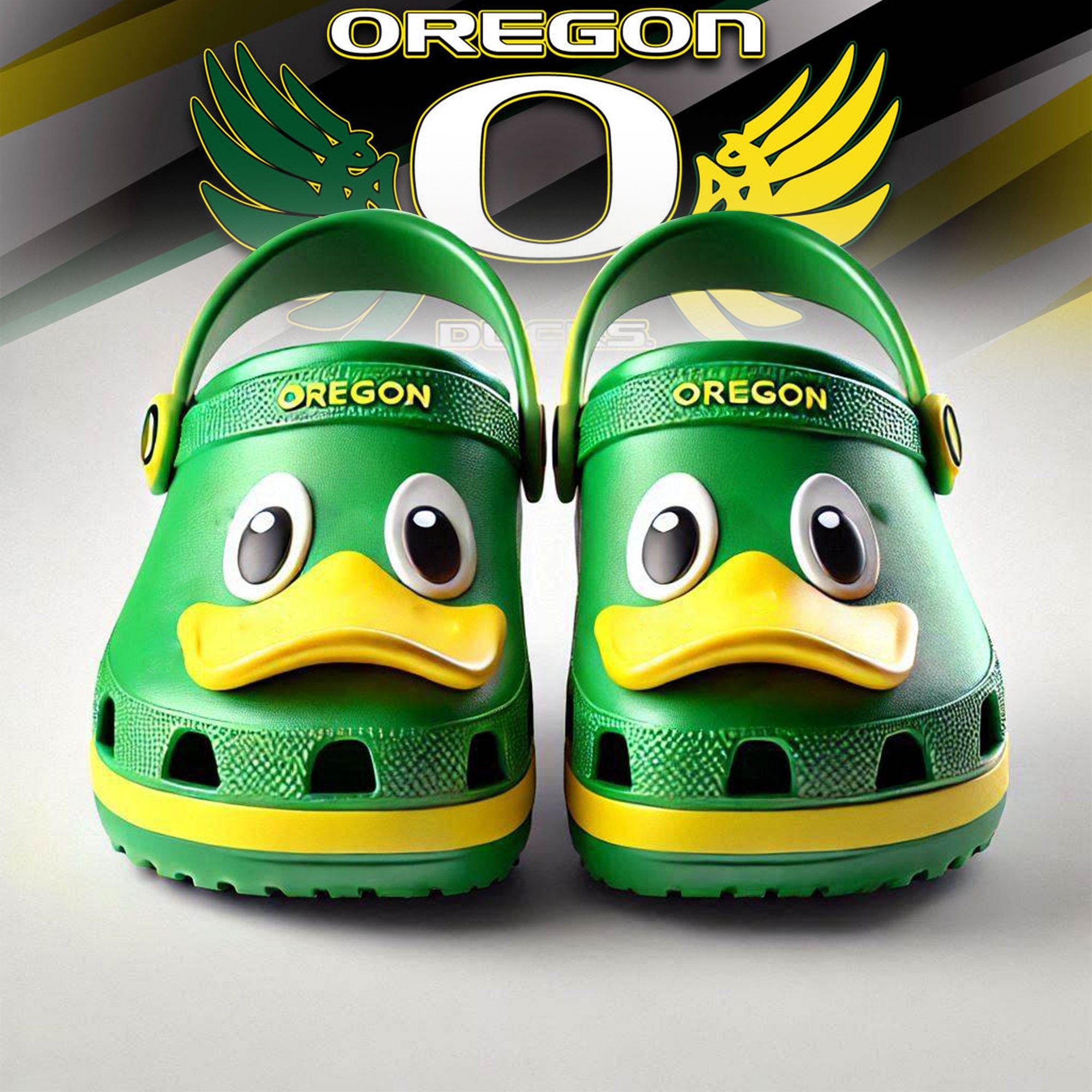 Oregon Ducks NCAA Sport Crocs Crocband Clogs Shoes Comfortable For Men Women and Kids